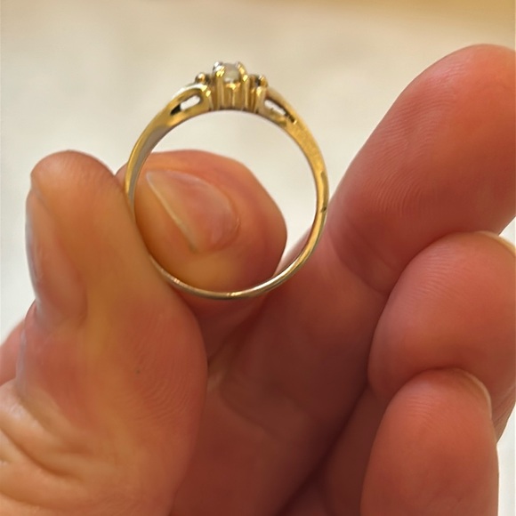 Vintage opal and diamond ring - size 6 - Picture 6 of 14